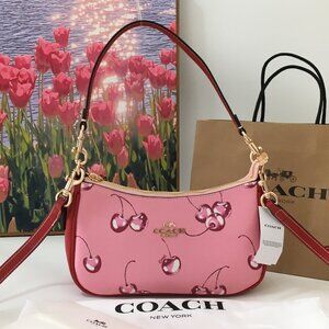 New Coach CR290 Red Cherry Print Bag